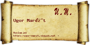 Ugor Marót névjegykártya